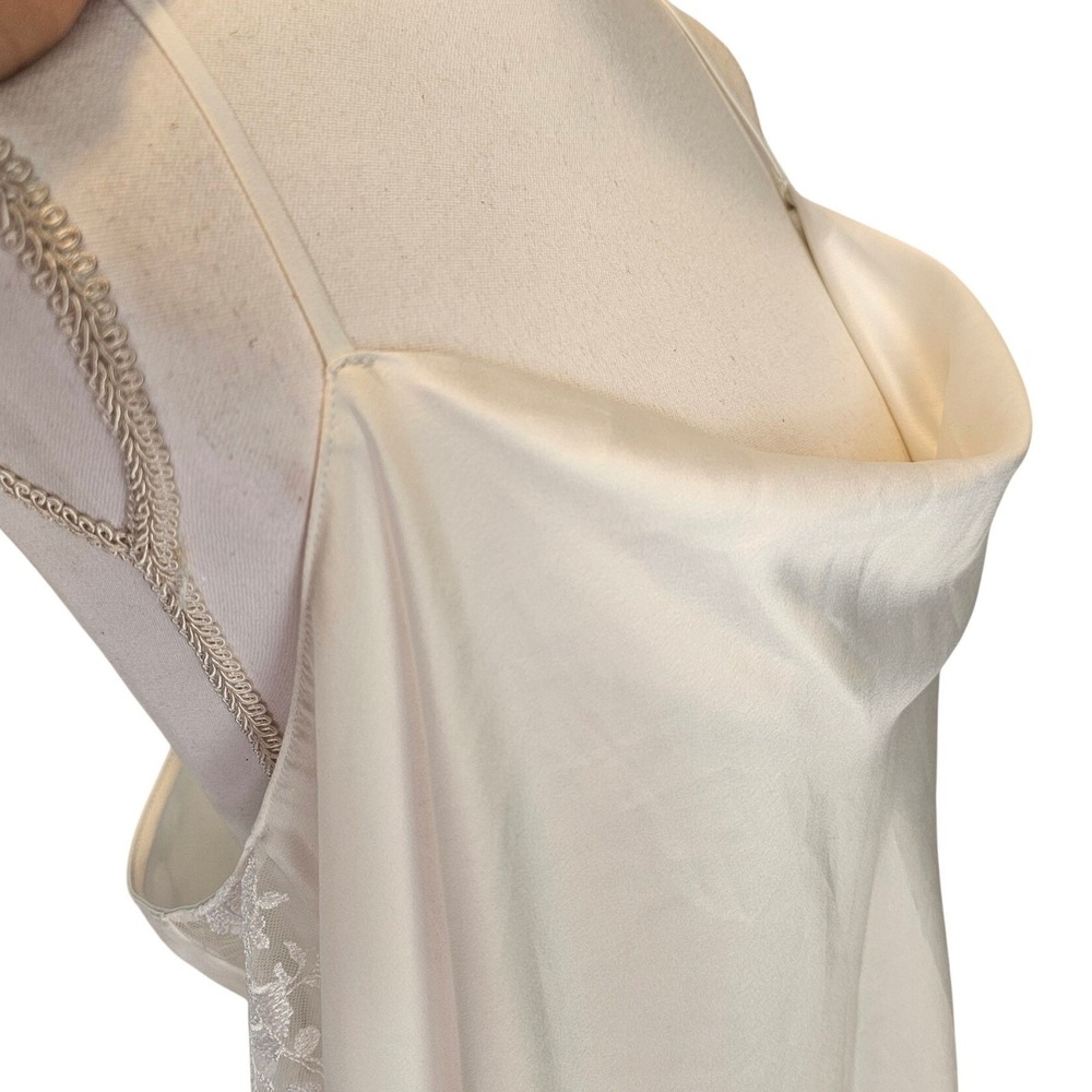 Rya Collection‎ White Satin Cowl Neck Lace Cami Tunic Top 1X Bridal Lingerie - Picture 3 of 9